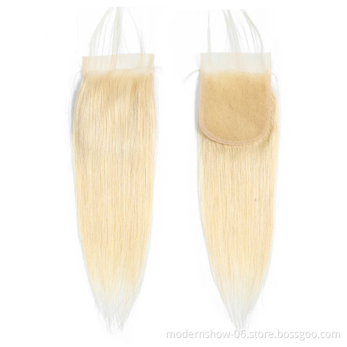 Brazilian Virgin Cuticles Aligned Highlight Blonde 613# Lace Front Closure Straight Virgin Human Hair 613# Lace Frontal